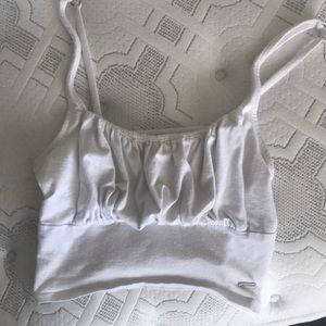 Hollister White Ruched Tank